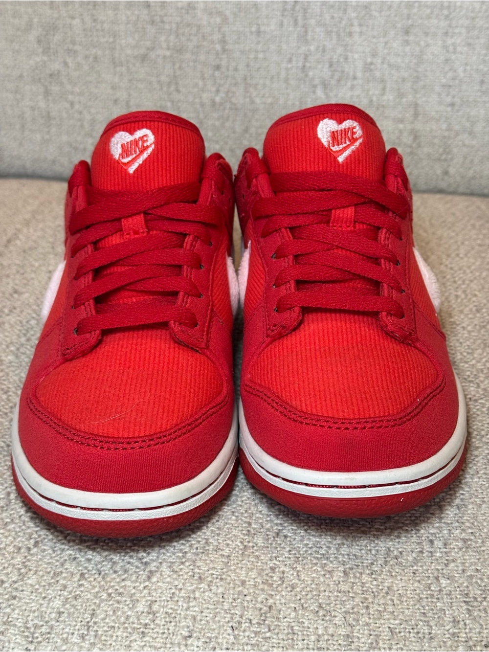 Nike Red Low-Top Sneakers with Heart Logo